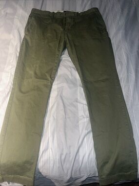 J Crew Pants Mens 34x32 Green Stretch 250 Skinny  Chino Slim Fit Classic